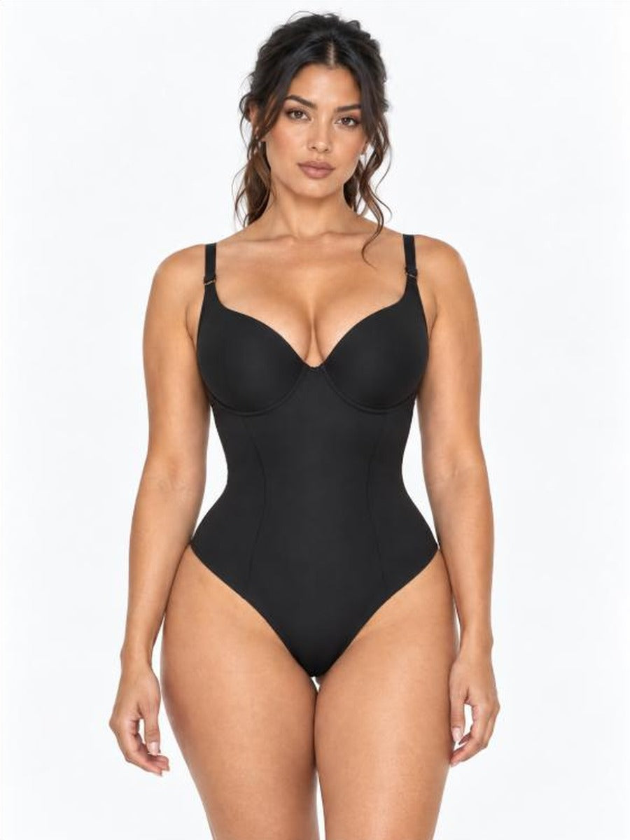 Body Reductor Sin Costuras con Encaje Ajustable en la Espalda