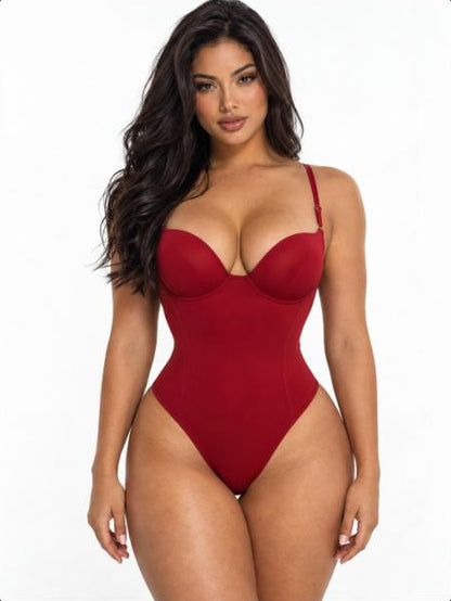 Body Reductor Sin Costuras con Encaje Ajustable en la Espalda
